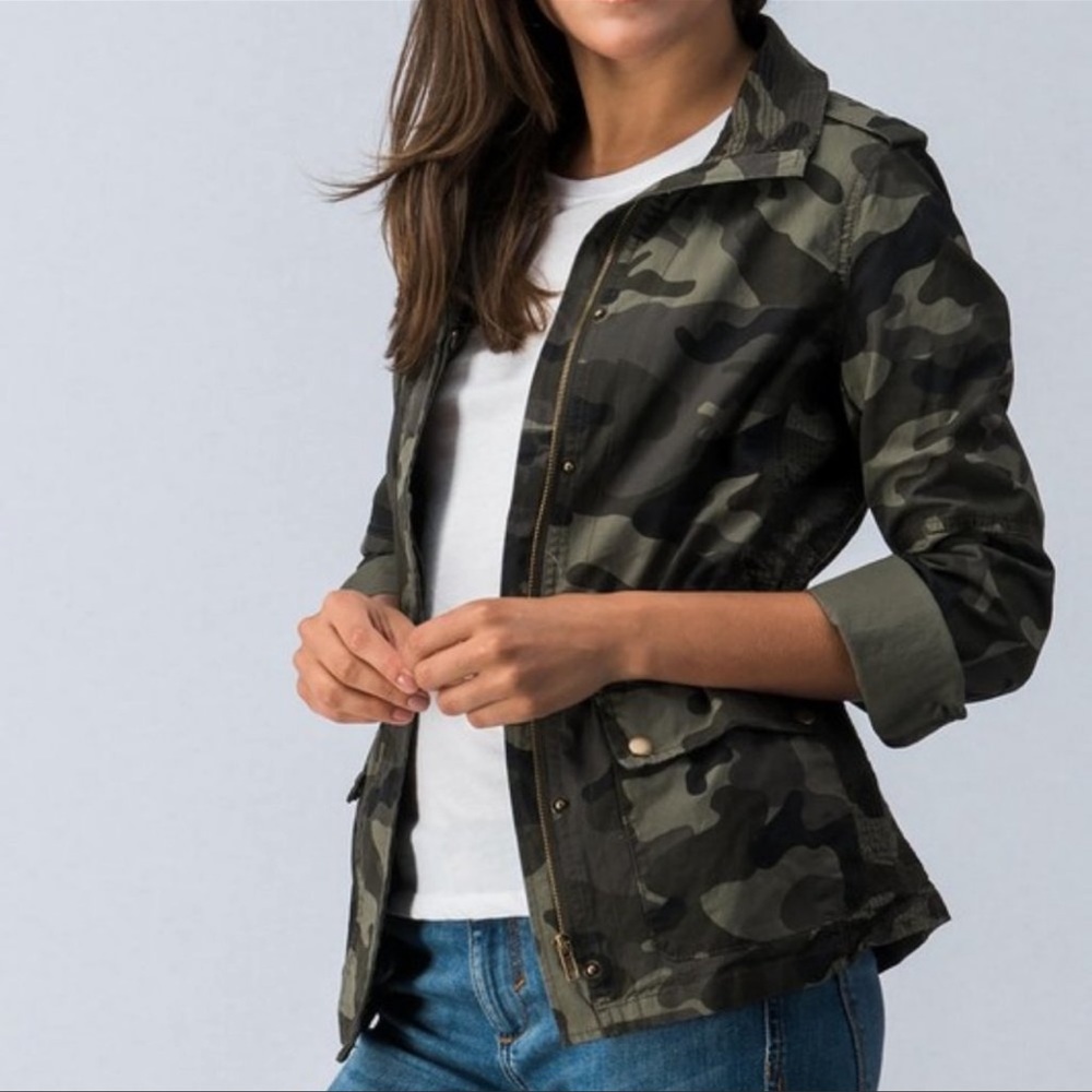love tree camouflage military utility anorak jacket